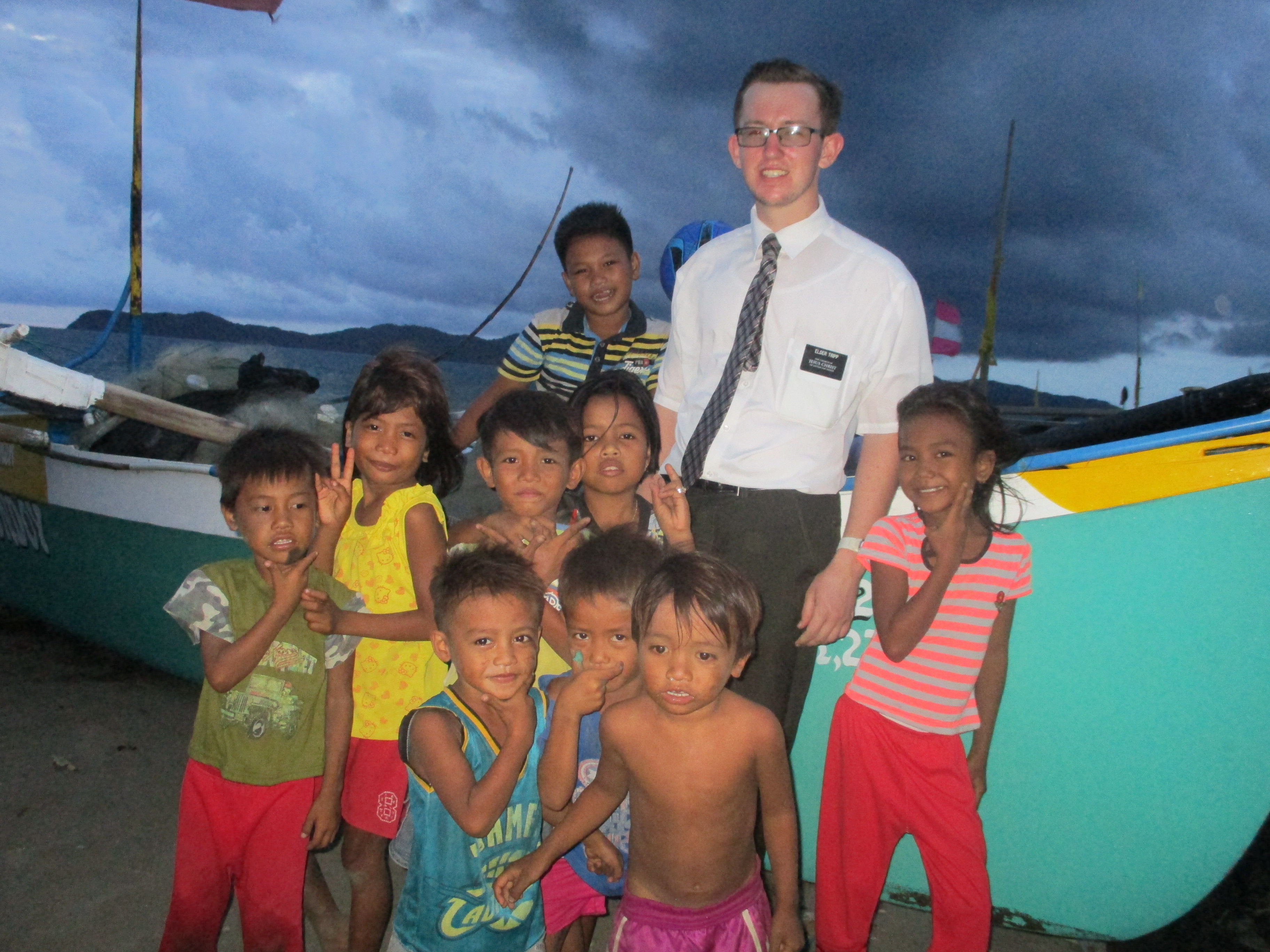 Elder Tripp with kids