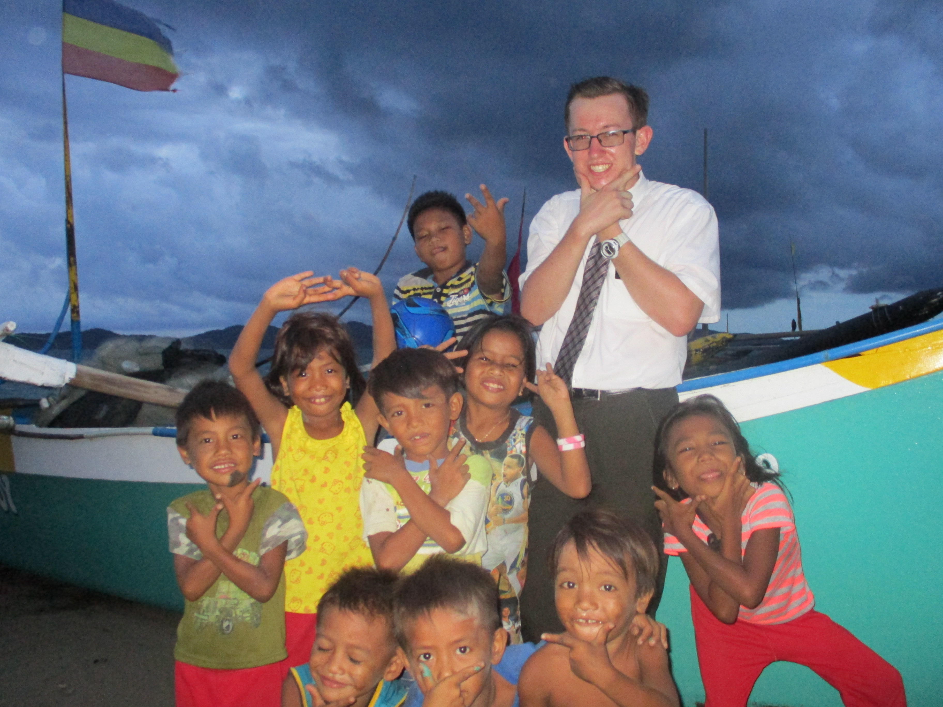 Elder Tripp with kids